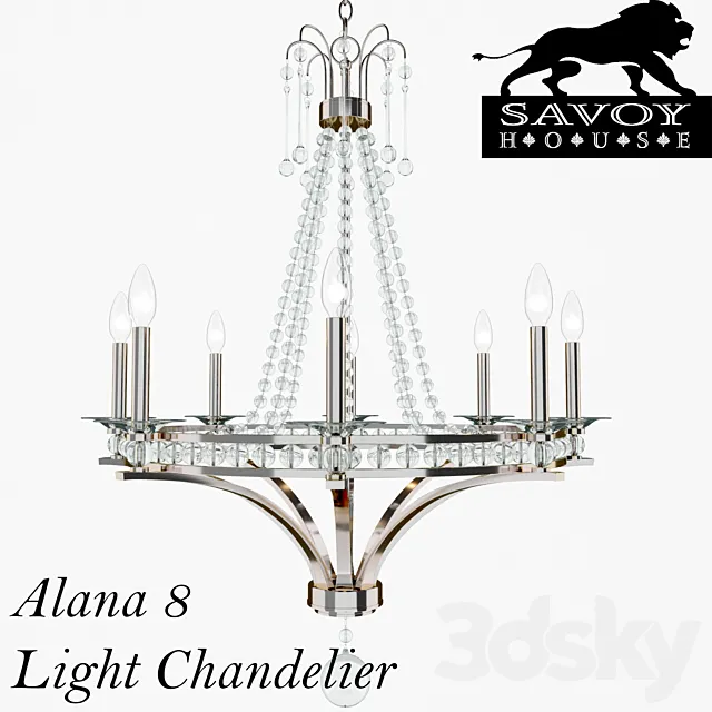 Alana 8 Light Chandelier 3DModel Alana 8 Light Chandelier 3DModel