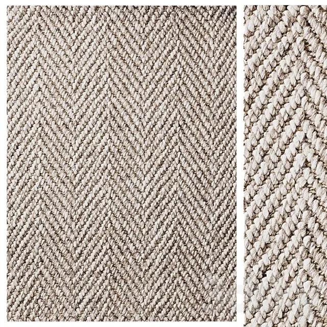 Alannis Herringbone Wool & Hemp Rug 3D Model Alannis Herringbone Wool & Hemp Rug 3D Model