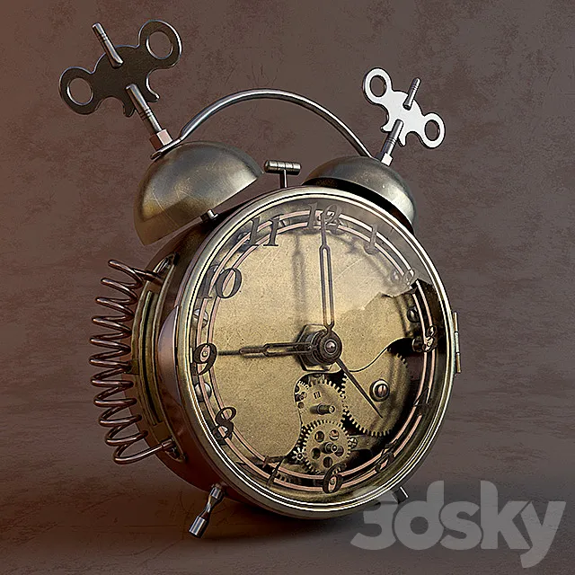 Alarm Clock Steampunk 3D Model Alarm Clock Steampunk 3D Model