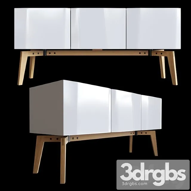 Alba credenza by cb2 2 3D Model Download