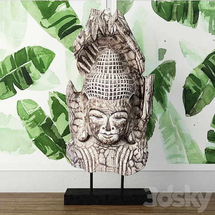 Albesia Wood Buddha Decoration 3D Model Albesia Wood Buddha Decoration 3D Model