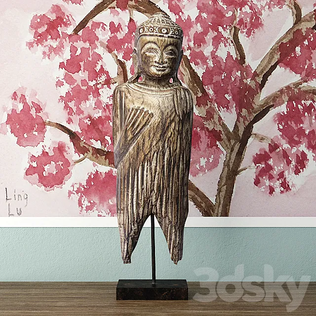 Albesia Wood Buddha Decoration 3DModel Albesia Wood Buddha Decoration 3DModel