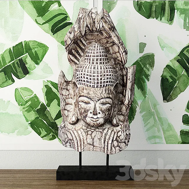 Albesia Wood Buddha Decoration 3DModel Albesia Wood Buddha Decoration 3DModel