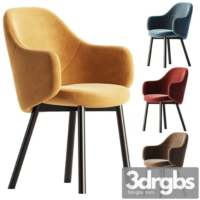 Albu Easy Chair With Armrests By Ton 2 3D Model Download