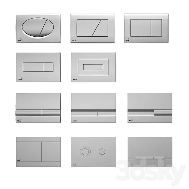 AlcaPlast flush button 3D Model AlcaPlast flush button 3D Model