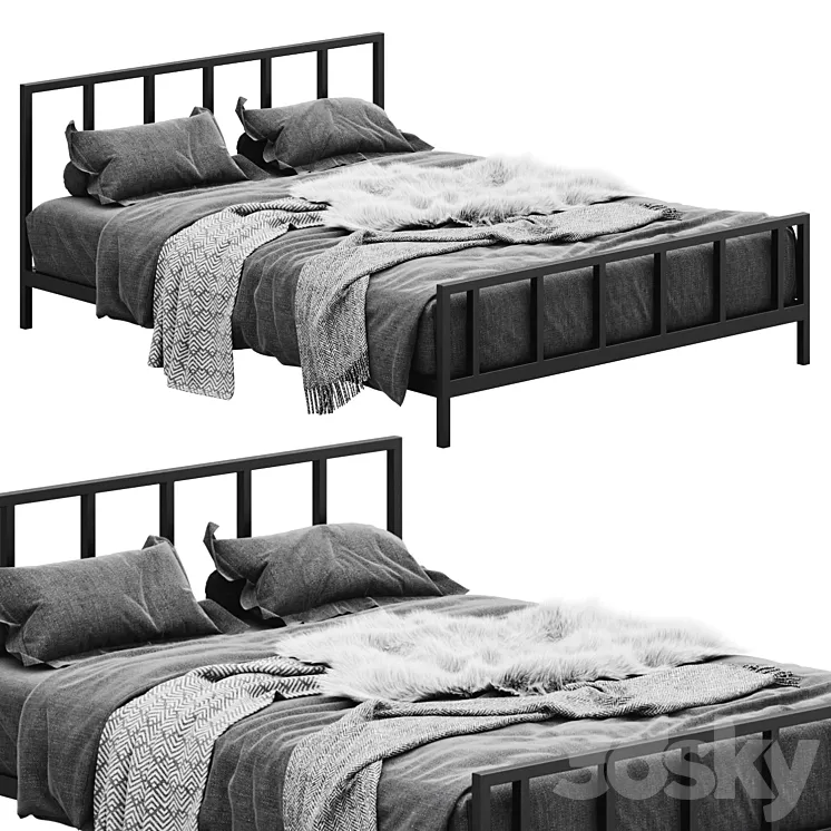 Alchemy Matte Queen bed by cb2 3D Model Free Download