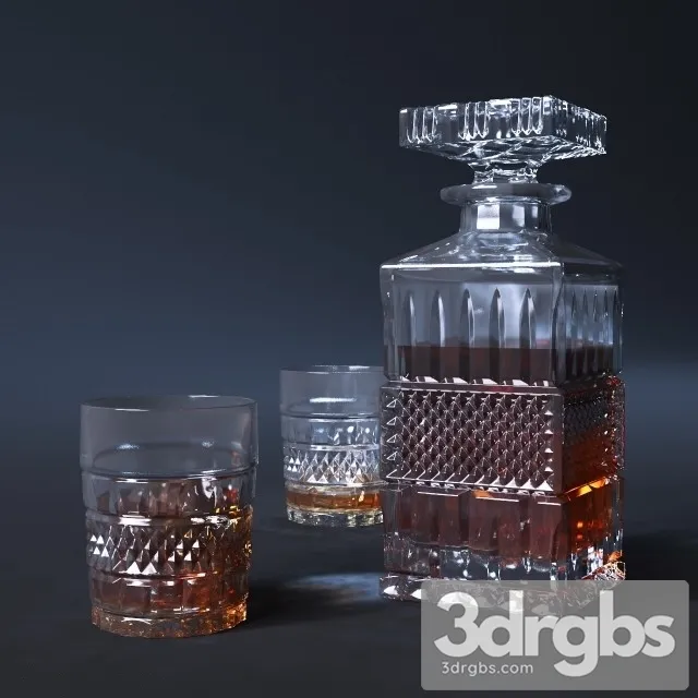 Alcohol Set Brittany 3D Model Download