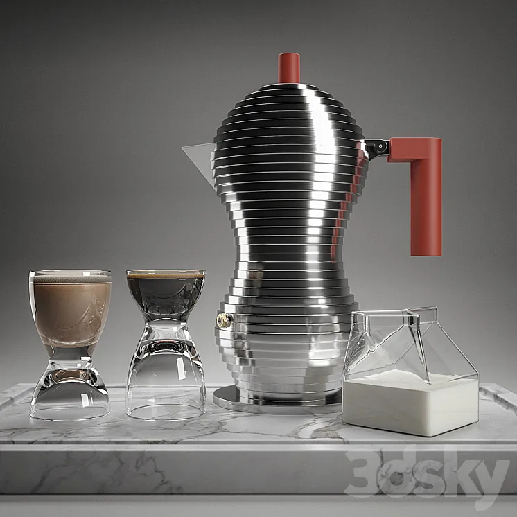 Alessi Pulcina Espresso Set 3D Model Free Download