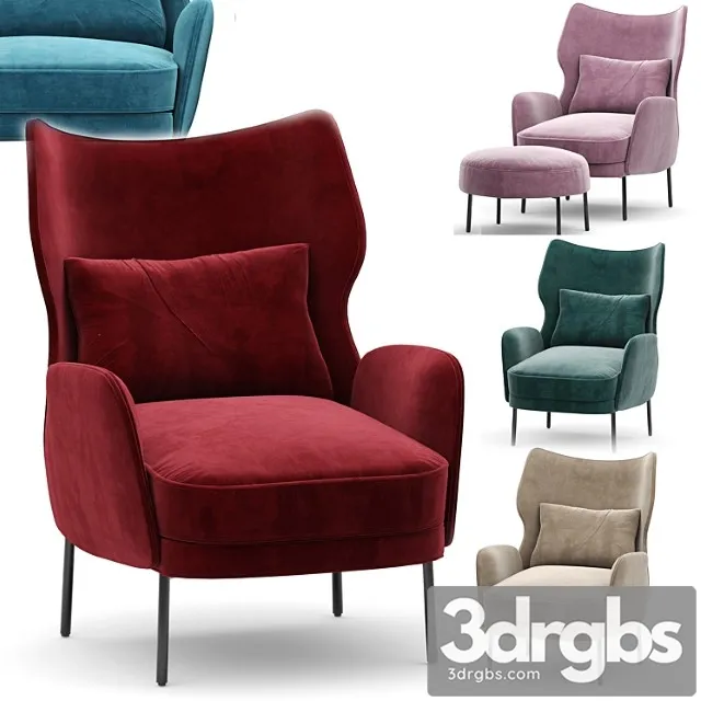 Alex navy velvet accent chair crate and barrel 3D Model Download Alex navy velvet accent chair crate and barrel 3D Model Download