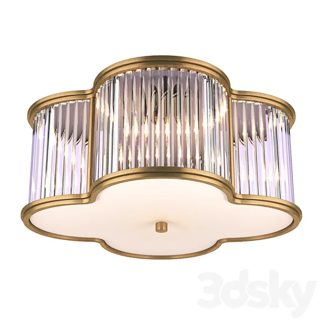 Alexa Hampton Basil Light 2inch 11inch Natural Brass with Clear Glass Flush Mount Ceiling Light 3D Model
