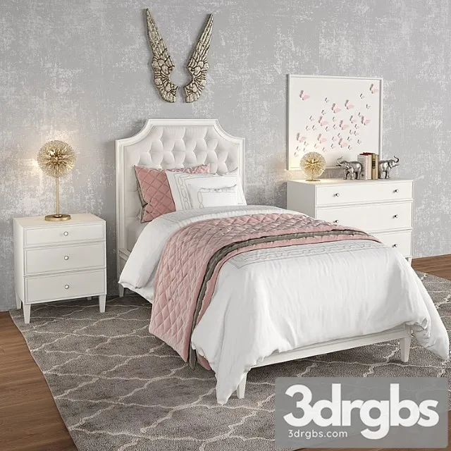 Alexandra Tufted Bed Restoration Hardware 3D Model Download