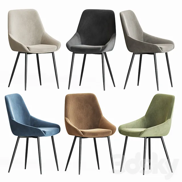 Alfie Fabric Dining Chair Interiorsecrets 3D Model Alfie Fabric Dining Chair Interiorsecrets 3D Model