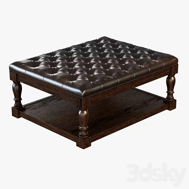 Alfred Coffee Table Leather 3D Model Alfred Coffee Table Leather 3D Model