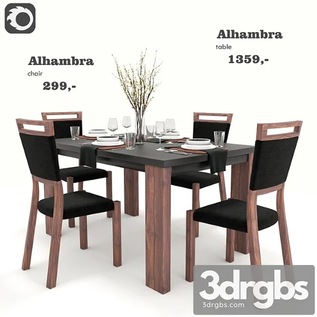 Alhambra Dining Set Brw 3D Model Download Alhambra Dining Set Brw 3D Model Download