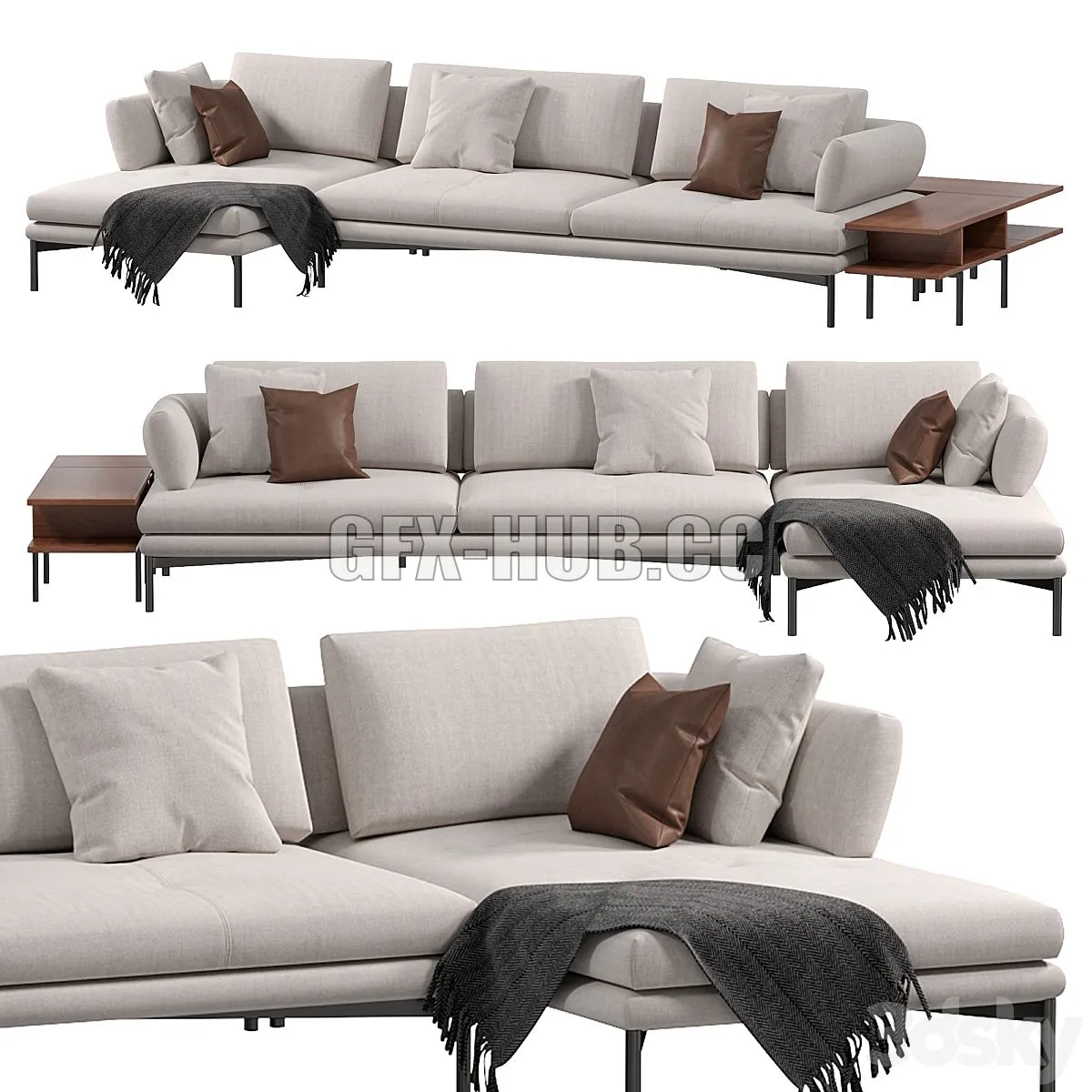 Aliante Sofa by bonaldo 3D Model Aliante Sofa by bonaldo 3D Model
