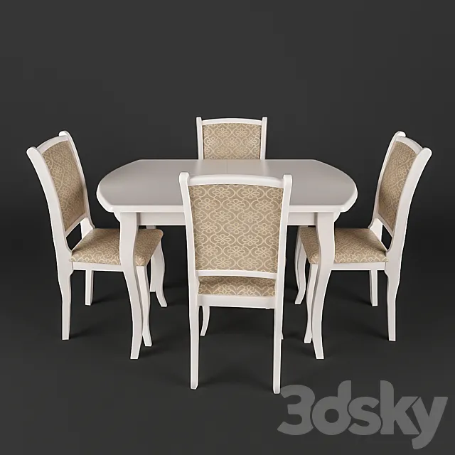 Alicante table with chairs MN Milano 3D Model Alicante table with chairs MN Milano 3D Model