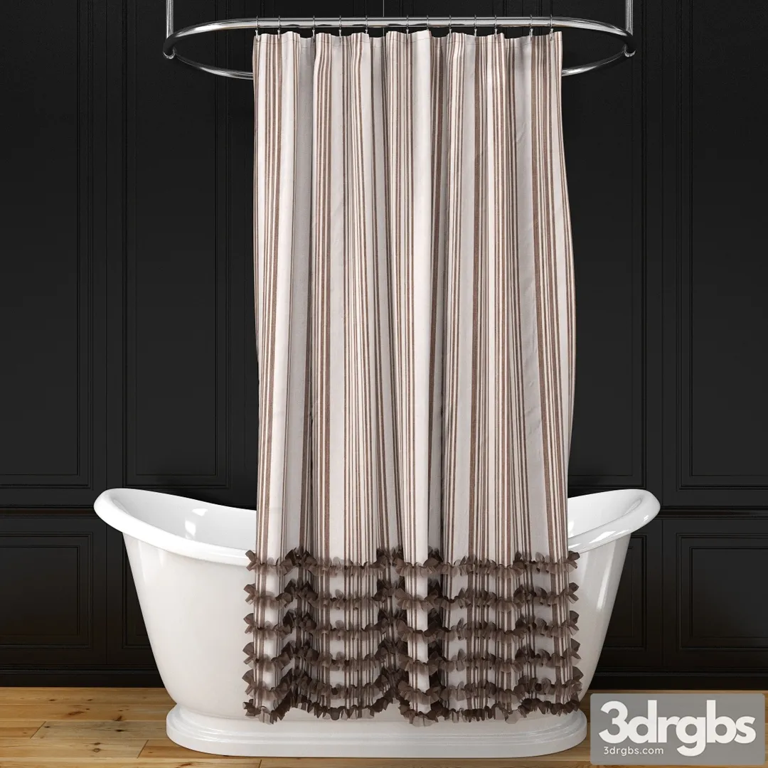 Alice Bath Shower Curtain Oval Rail 3D Model Download