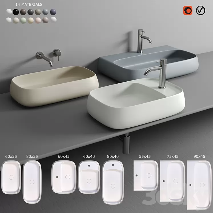 Alice Ceramica NUR Washbasin 3D Model Alice Ceramica NUR Washbasin 3D Model