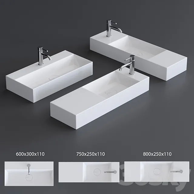 Alice Ceramica Spy Washbasin Set 2 3DModel