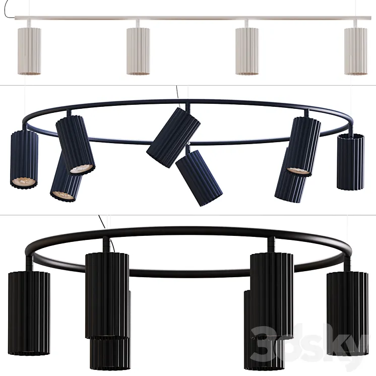 Aliexpress | Collection of pendant lights 165 (set) 3D Model Free Download