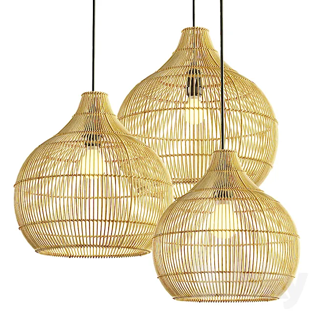 Aliexpress modern rattan chandelier 3D Model