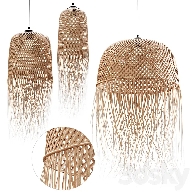 Aliexpress | Rattan pendant lights 132 3D Model