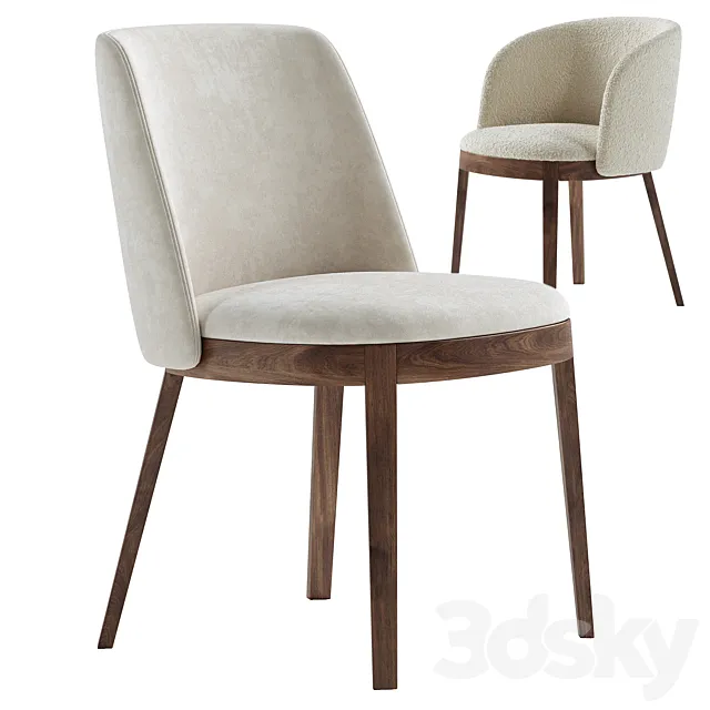 Alina armchair & Alina side chair 3D Model