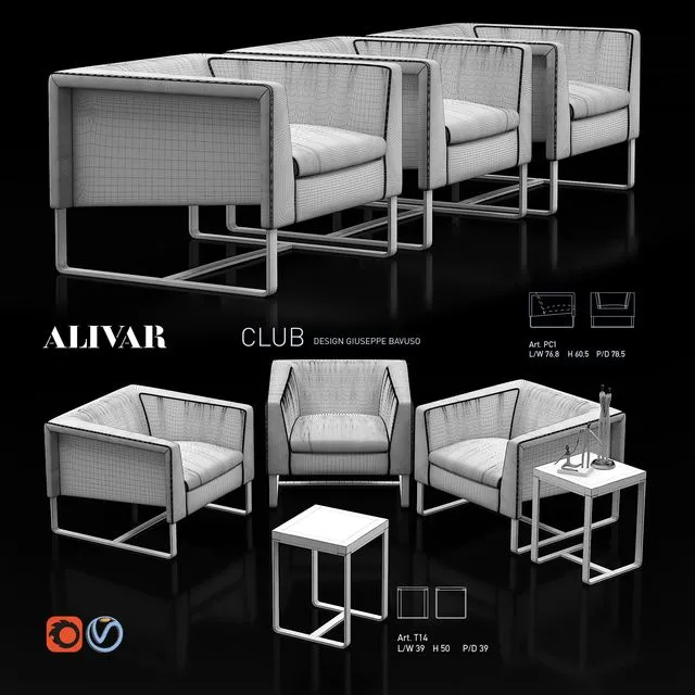 Alivar Club set 3D Model
