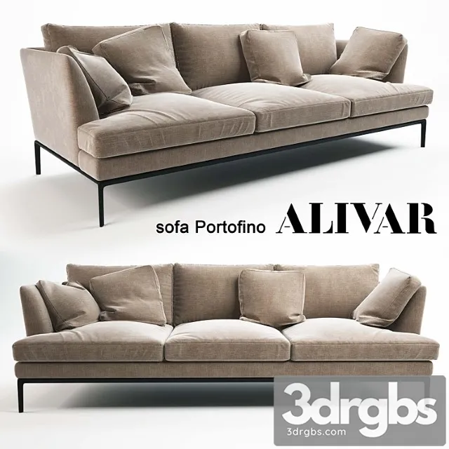 Alivar sofa portofino 2 3D Model Download Alivar sofa portofino 2 3D Model Download