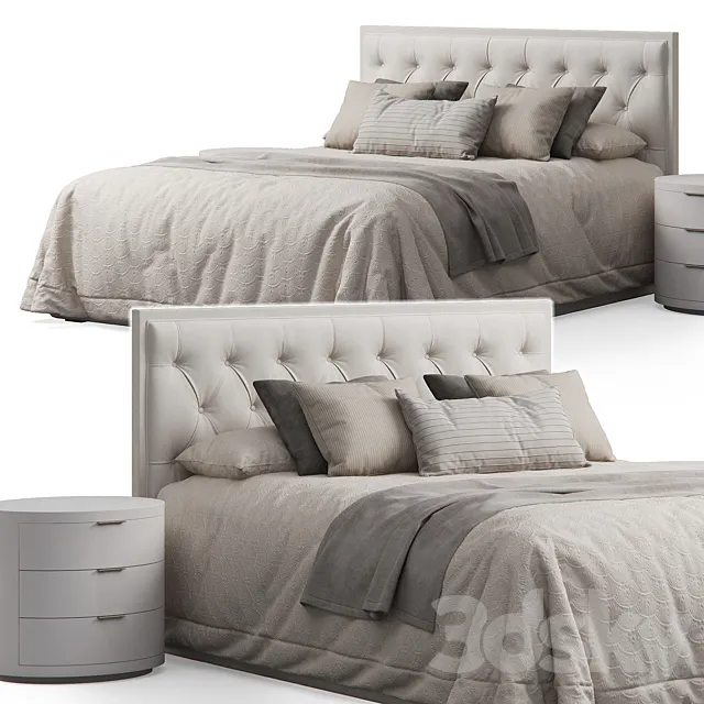 Alix Tufted Headboard Bed 3D Model Alix Tufted Headboard Bed 3D Model