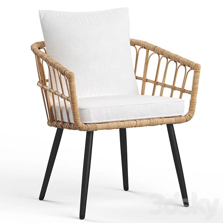 Aliyah Wicker Rattan armchair 3D Model Aliyah Wicker Rattan armchair 3D Model