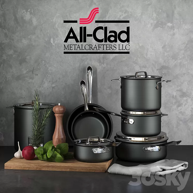 All-Clad NS1 Cookware Set 3D Model