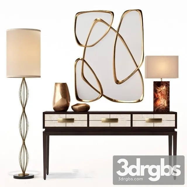 Allegro Three Drawer Console Table 3D Model Download