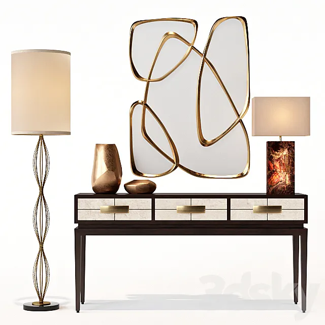 Allegro Three-Drawer Console Table 3D Model Allegro Three-Drawer Console Table 3D Model