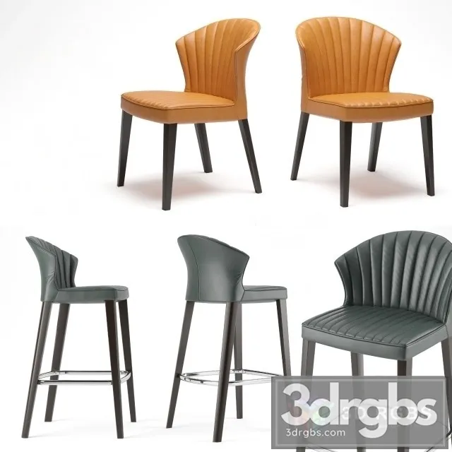 Allermuir Cardita Leather Bar Stool 3D Model Download