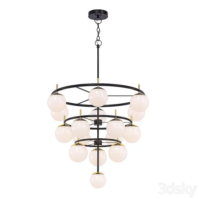 Alluria weathered Black with Autumn Gold 16-Light Chandelier 3D Model Alluria weathered Black with Autumn Gold 16-Light Chandelier 3D Model