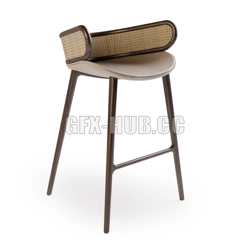 Alma de LUCE Mudhif bar stool 3D Model Alma de LUCE Mudhif bar stool 3D Model