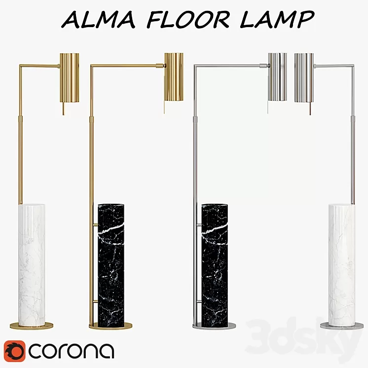 alma floor lamp 3D Model alma floor lamp 3D Model