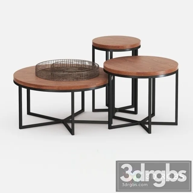 Alma Round Nesting Cocktail Tables 3D Model Download