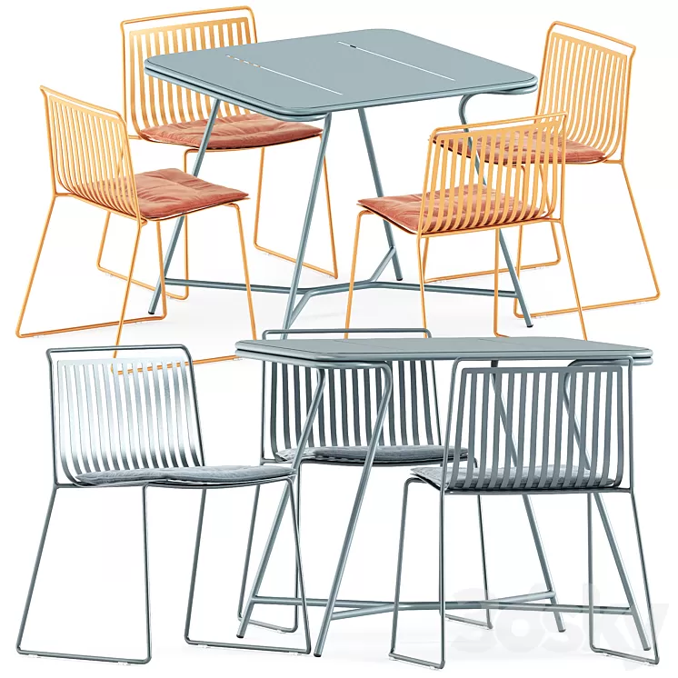 Alo Outdoor chair by ondarreta and Totem table by Garda Furniture 3D Model Free Download