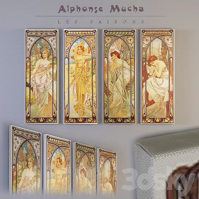 Alphonse Mucha. Time of the day. 3D Model Alphonse Mucha. Time of the day. 3D Model