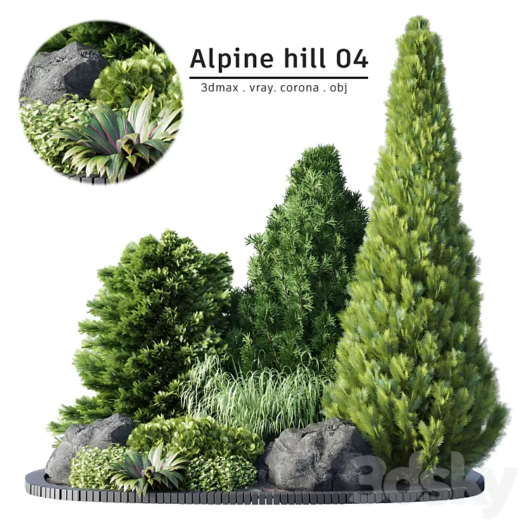 Alpine hill 04 3D Model Free Download