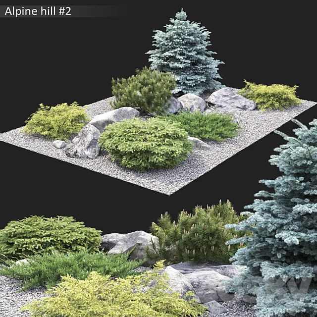 Alpine hill 3D Model Alpine hill 3D Model