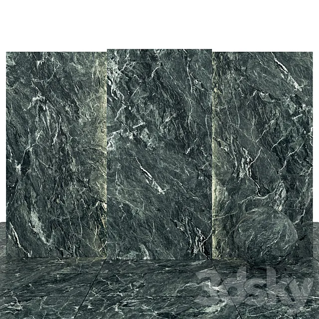 Alps dark green marble 3D Model