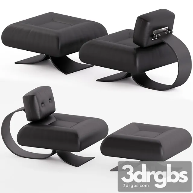 Alta chair and ottoman by oscar niemeyer 3D Model Download Alta chair and ottoman by oscar niemeyer 3D Model Download