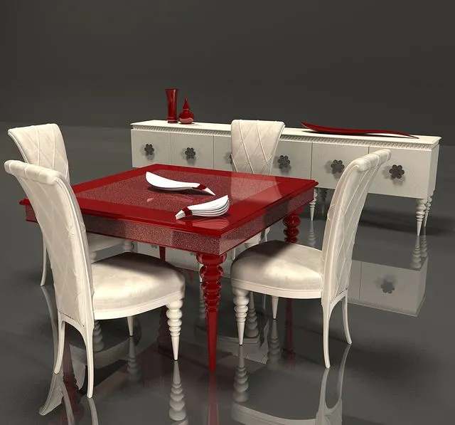 ALTA-MODA table chair 3D Model
