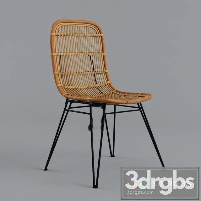 Alterego Design Rattan Stuhl Panama Schwarz 3D Model Download