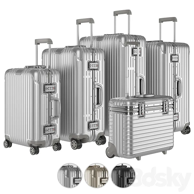 Aluminium Suitcase Rimowa Collection 3D Model Free Download