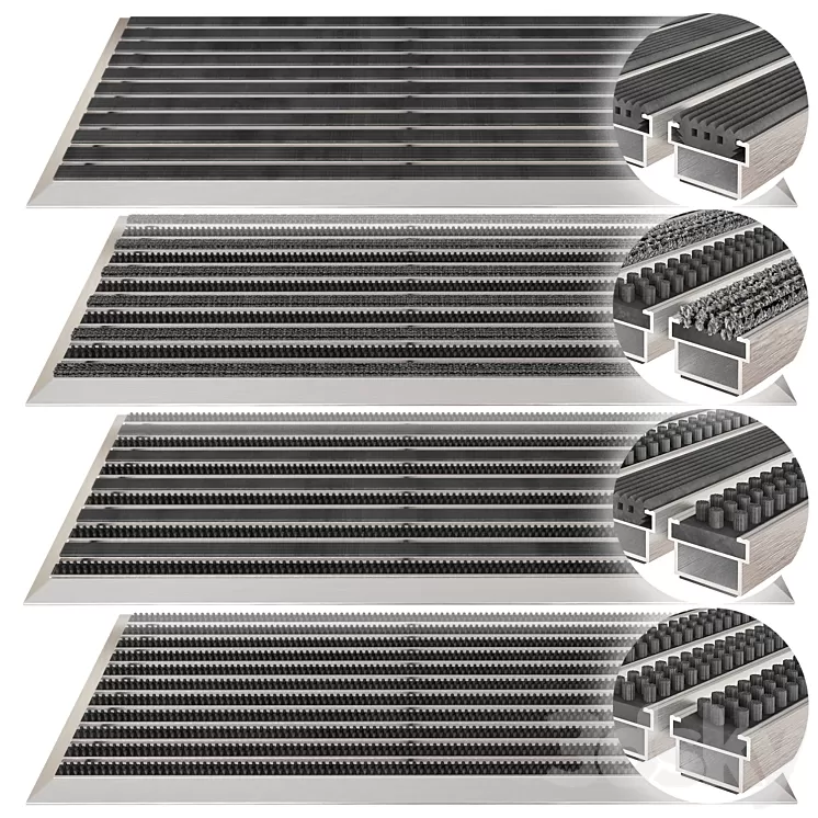 Aluminum dirt grates 3D Model Aluminum dirt grates 3D Model
