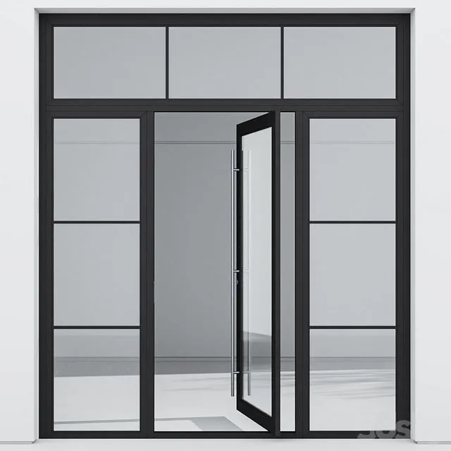 Aluminum door 207 3D Model